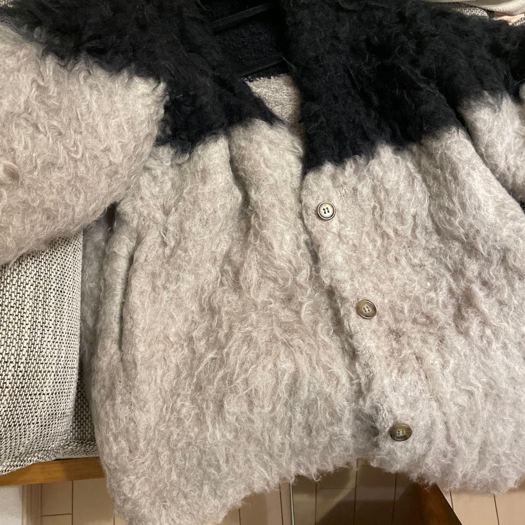 トップス CLANE BI COLOR SHAGGY KNIT CARDIGAN