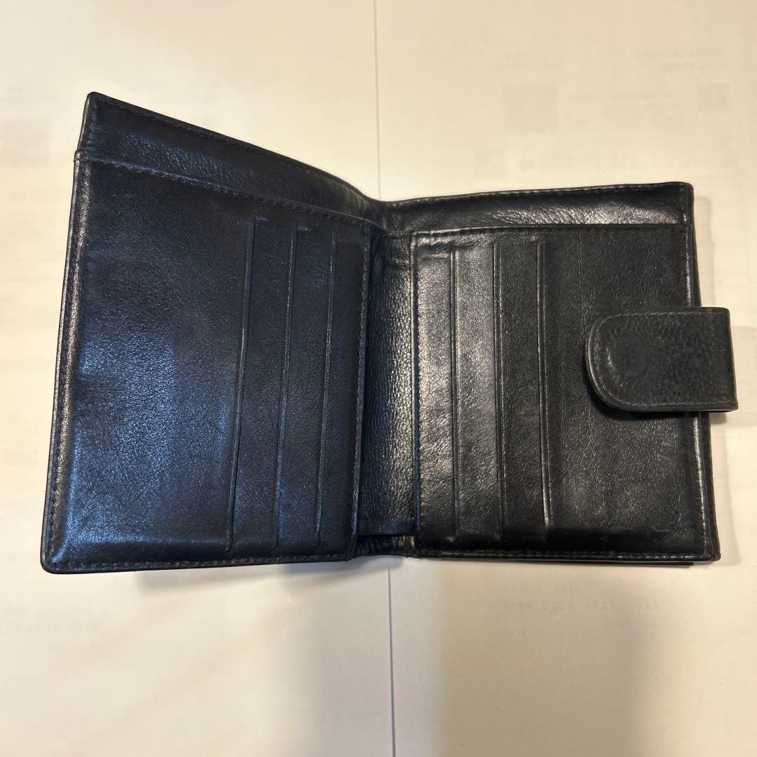 CHANEL ブラックレザー 二つ折り財布