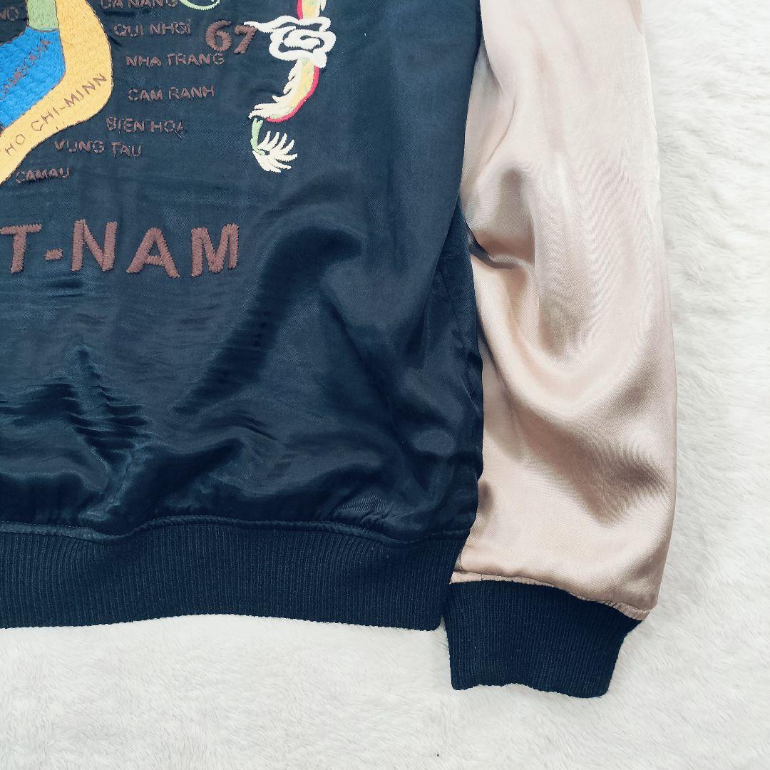 HOUSTON　ベトナムジャケット　MA-1　リバーシブル　龍　虎　刺繍　L