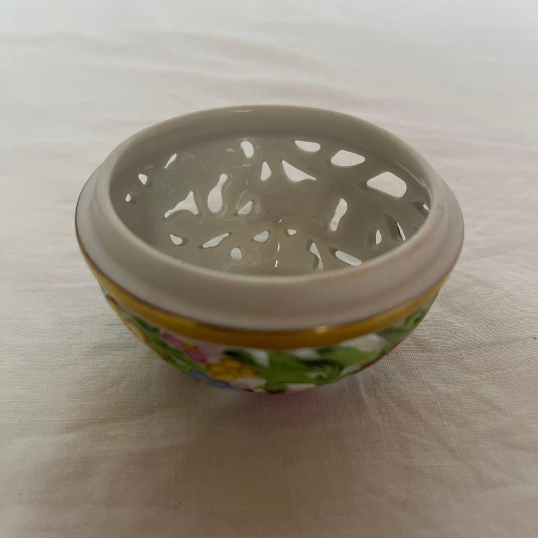 Herend ヘレンド ボンボニエール 小物入れ 陶器 透かし
