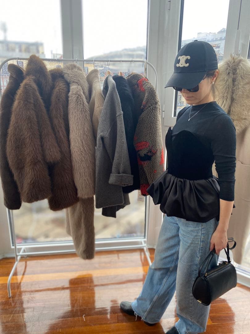 正規品　ジャンク品　セリーヌCELINE キャップ黒S