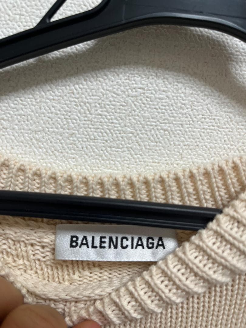 バレンシアガ 長袖 ニット XS ベージュ セーター メンズ