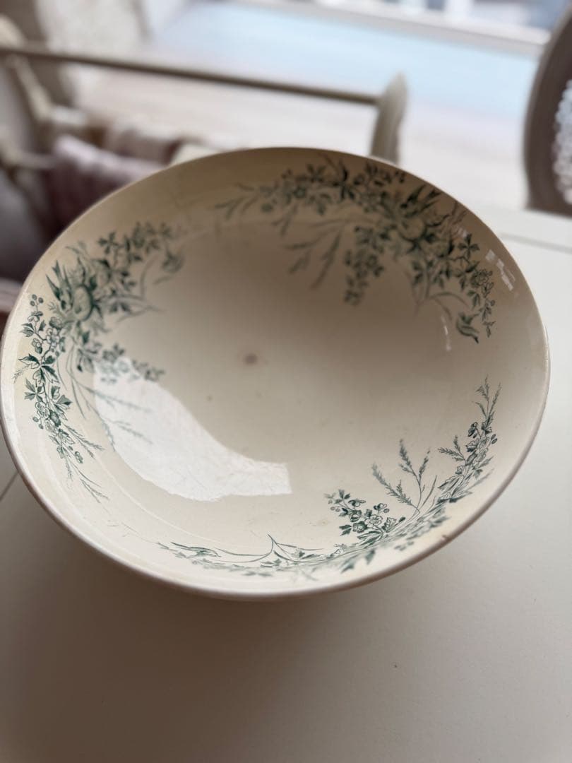 フランスアンティーク陶器クレイユモントローベイスンボウル