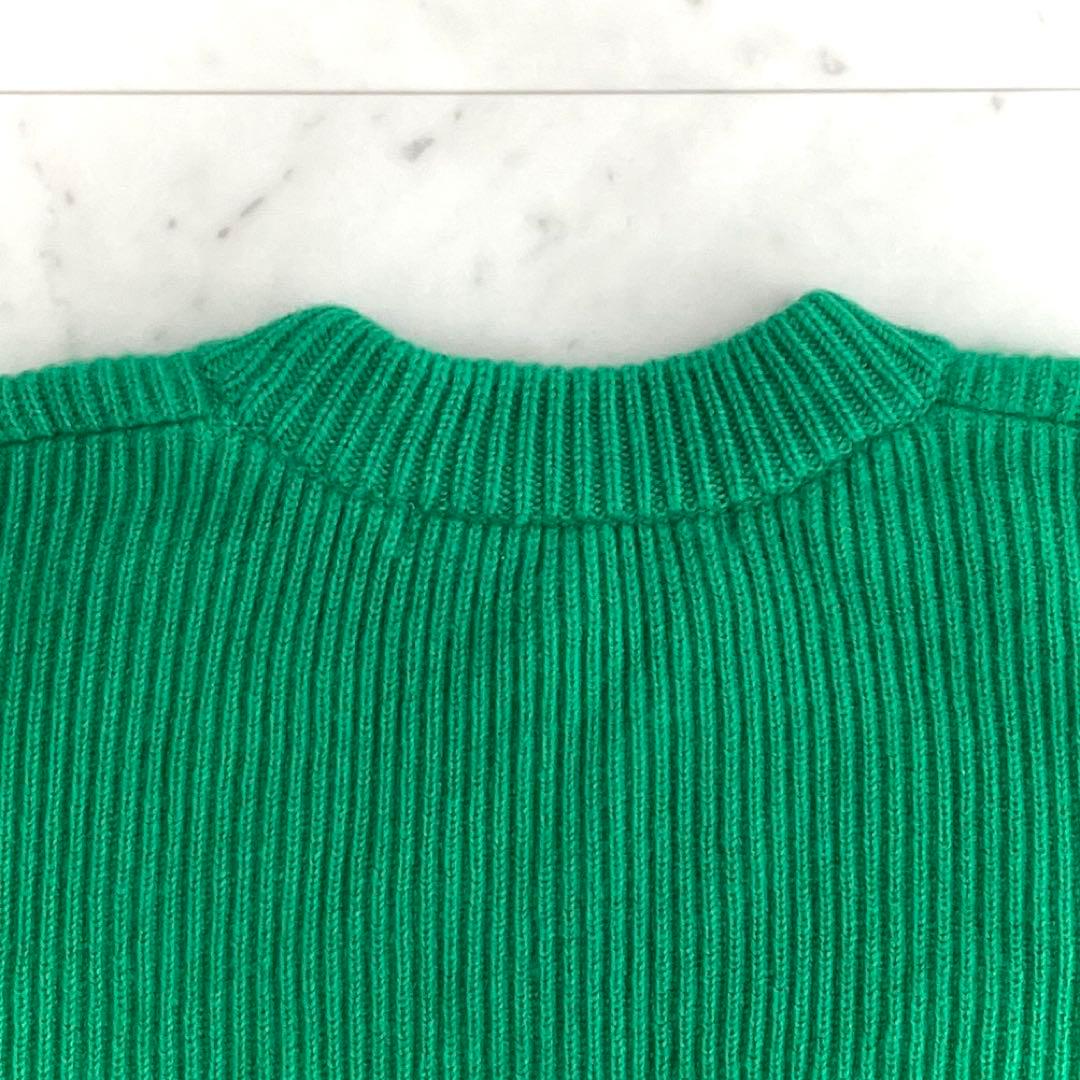 フレームワーク ニット セーター ウール カシミヤ 畔編み リブ編み グリーン