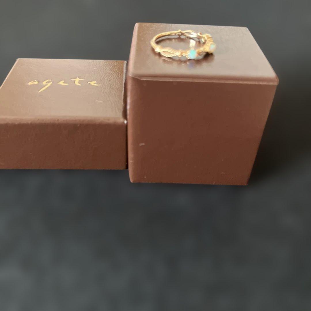 agete オパールダイヤリング K10 サイズ9号