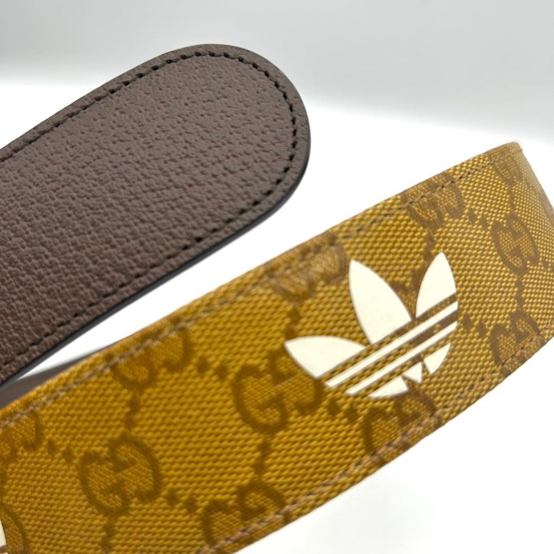 グッチ×アディダス GGマーモント レザー ベルト ブラウン 75-30 未使用