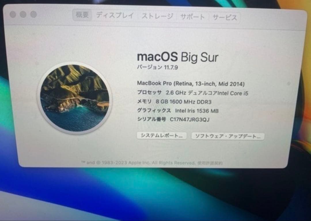 MacBook Pro 2014/13インチ/Retina/RAM8GB