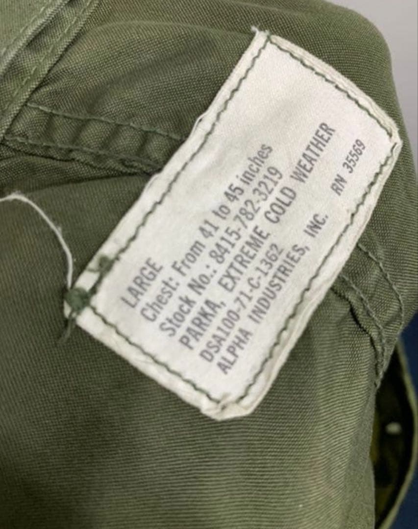 M-65 アルミジップ フルセット フィッシュテールパーカー モッズコート L