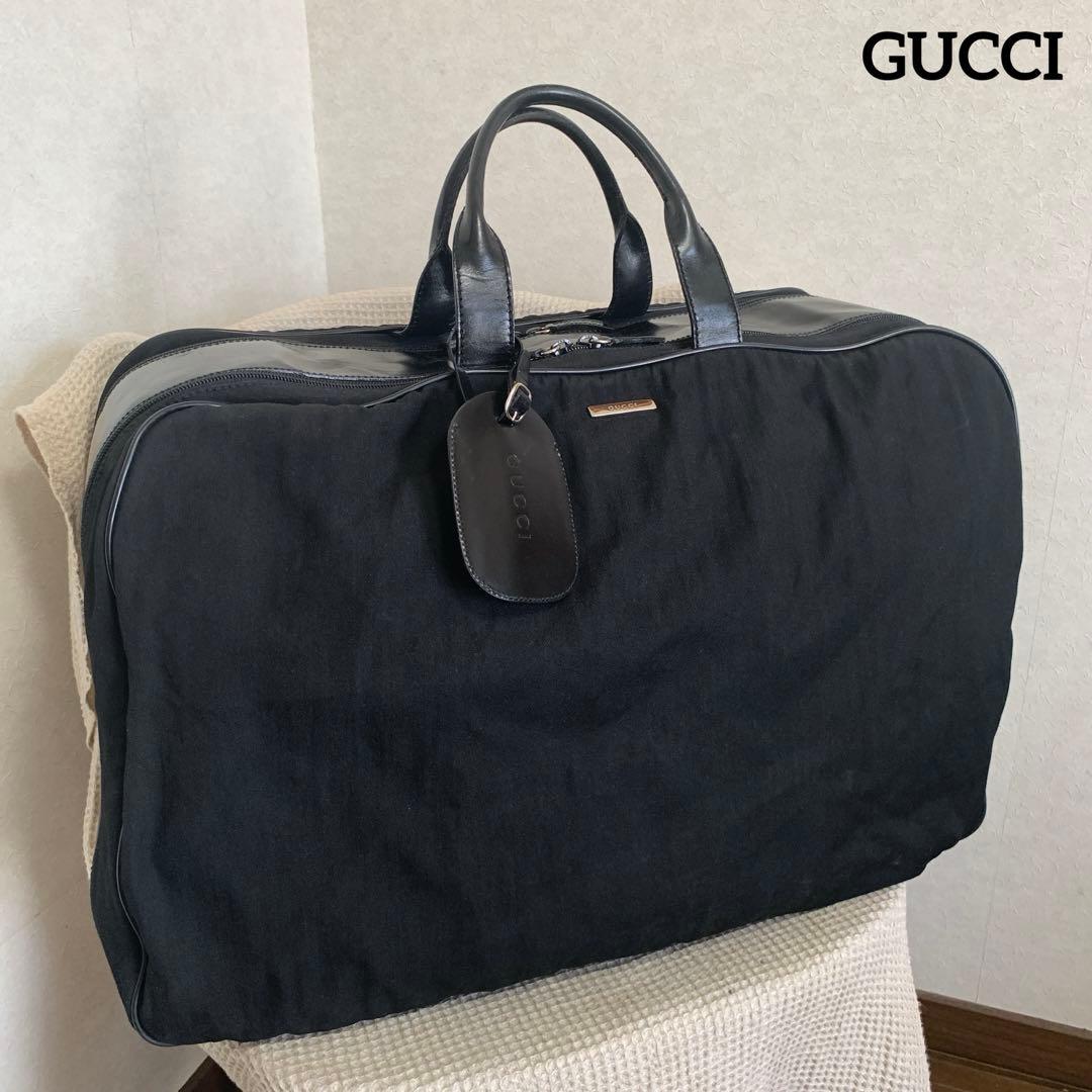 ◇ GUCCI グッチ ボストンバッグ トラベルバッグ キャンバス×レザー ◇