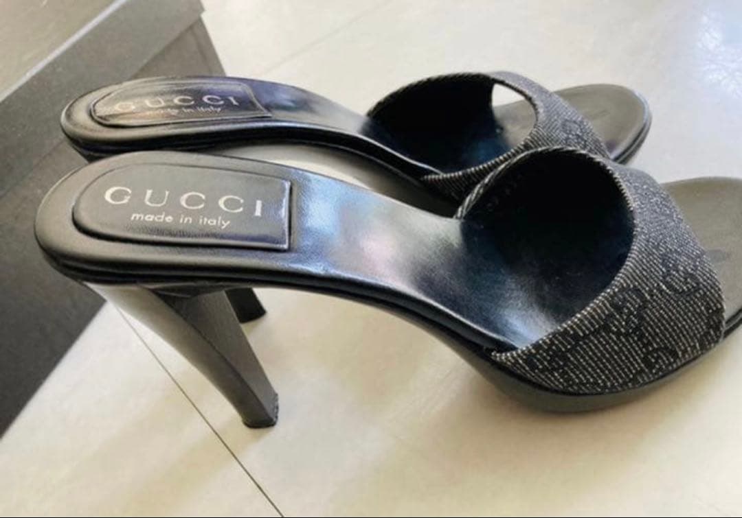 RT-183718 　GUCCI ヒール　ミュール ブラック