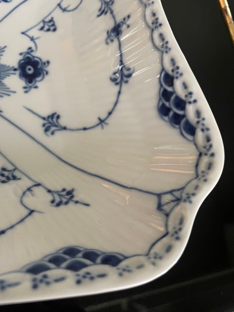 ロイヤルコペンハーゲン ブルーフルーテッド ハーフレース スクエア ボウル