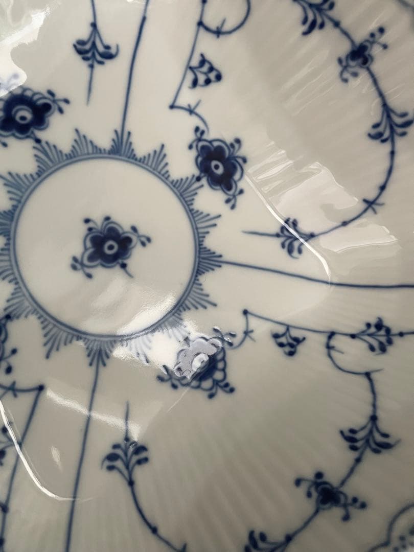 ロイヤルコペンハーゲン ブルーフルーテッド ハーフレース スクエア ボウル