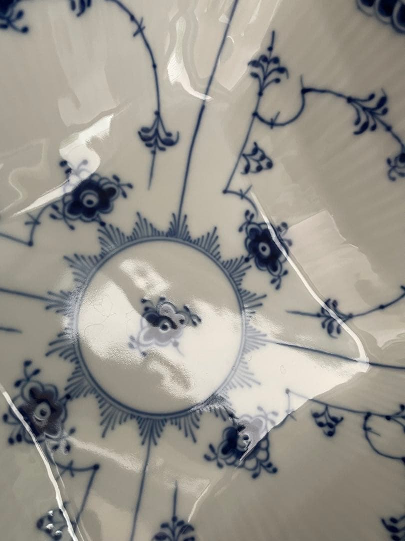 ロイヤルコペンハーゲン ブルーフルーテッド ハーフレース スクエア ボウル