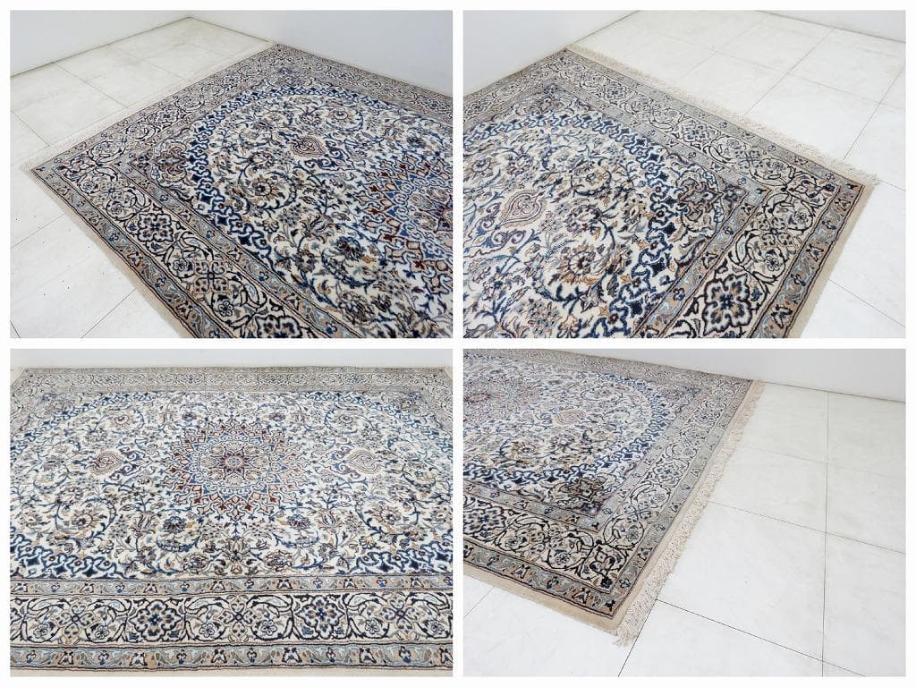 ■ペルシャ絨毯■ナイン産■ウール■3100×1960 mm■カーペット ラグ■