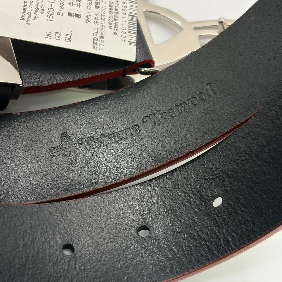 【未使用】Vivienne Westwood☆レザー ベルト 黒/赤