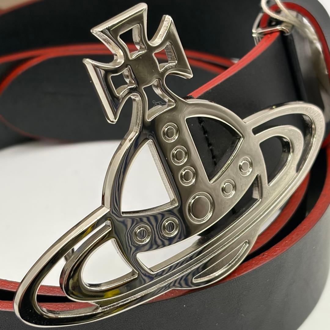 【未使用】Vivienne Westwood☆レザー ベルト 黒/赤