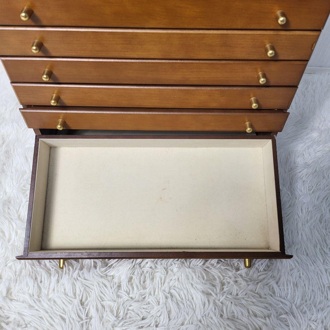 【希少】レトロ ヴィンテージ 9段ジュエリーボックス ミラー付き