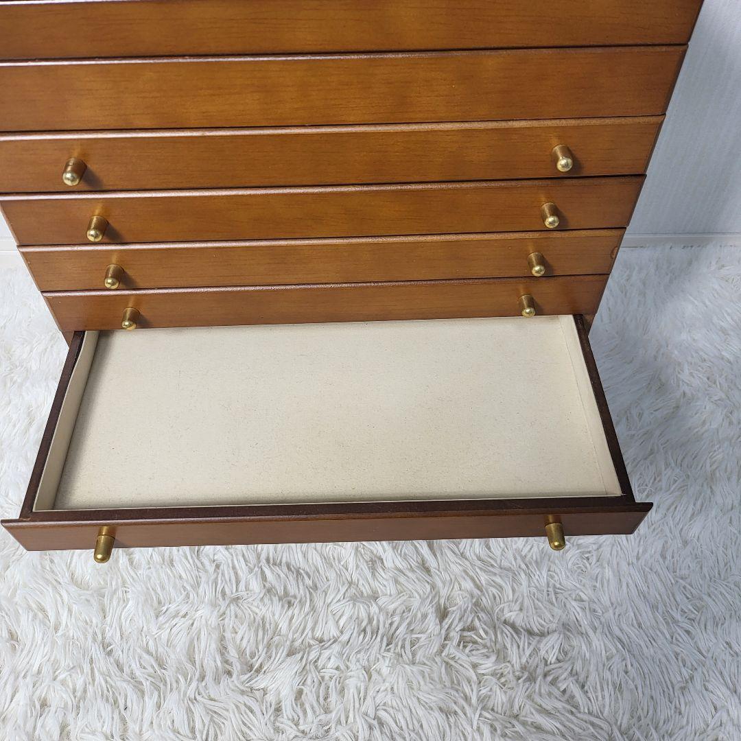 【希少】レトロ ヴィンテージ 9段ジュエリーボックス ミラー付き