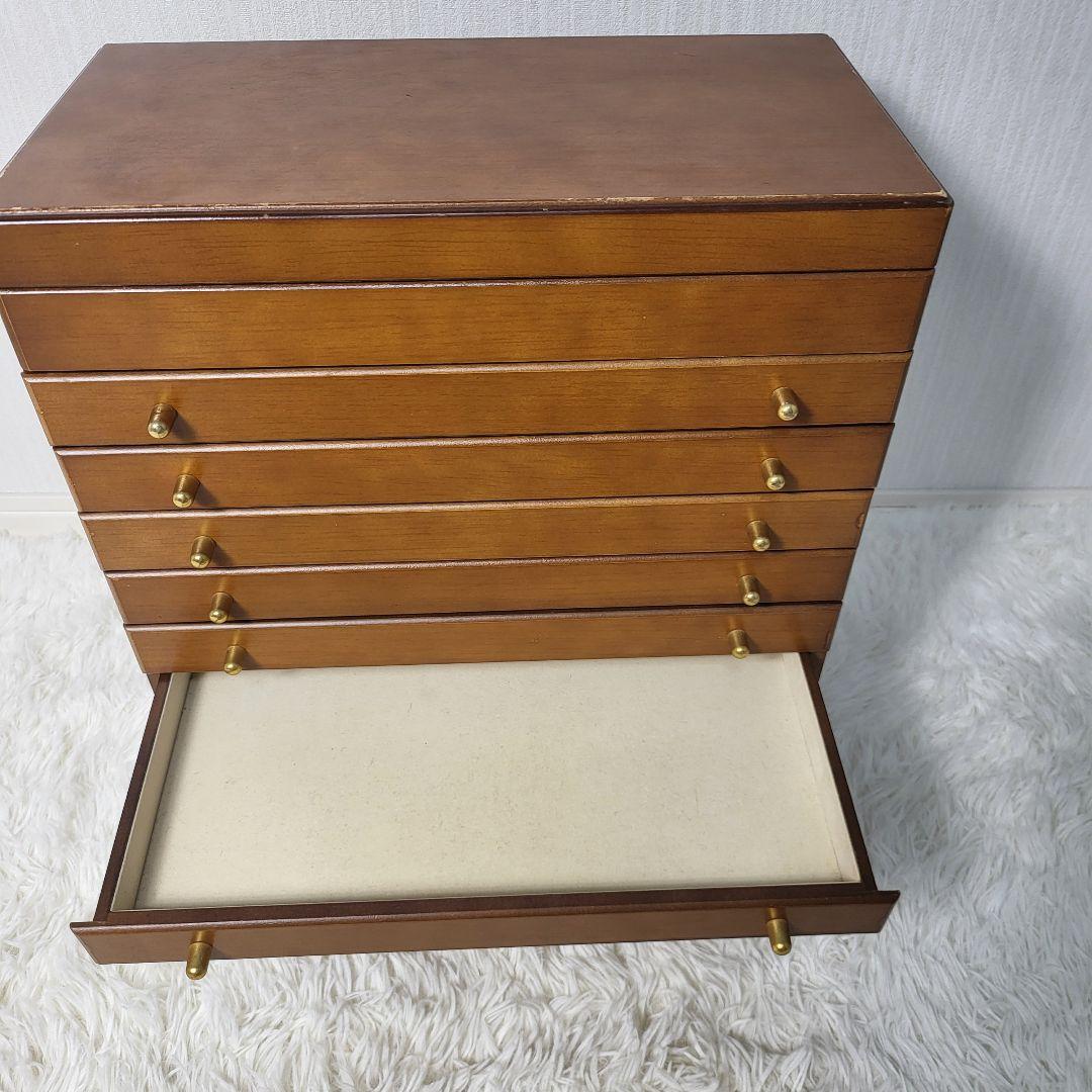 【希少】レトロ ヴィンテージ 9段ジュエリーボックス ミラー付き