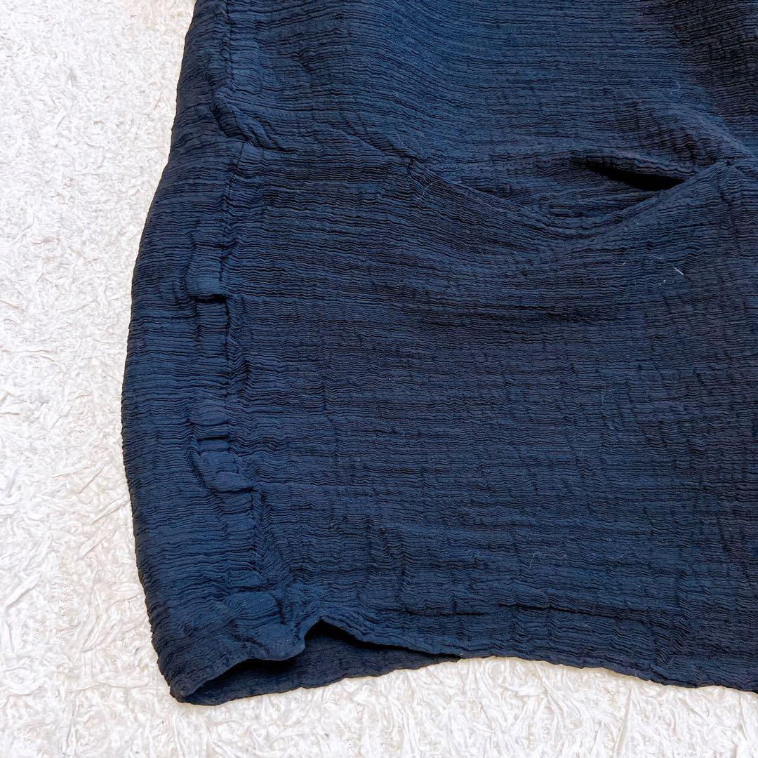 美品　me ISSEIMIYAKE 絞りプリーツ　ブラウス　カーディガン　黒