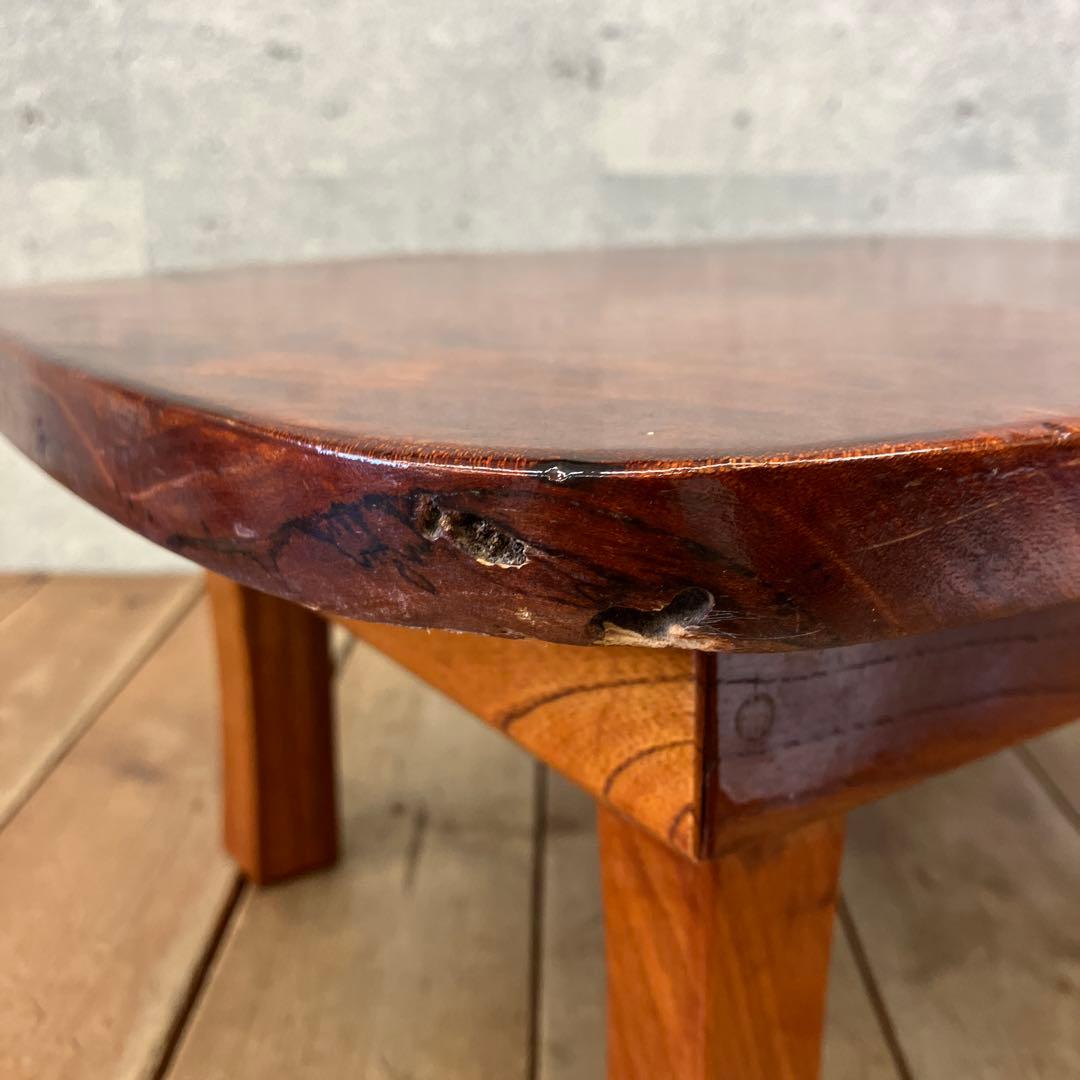 昭和レトロ 木製 一枚板 折りたたみ式 座卓 ちゃぶ台 ミニテーブル ミニ台