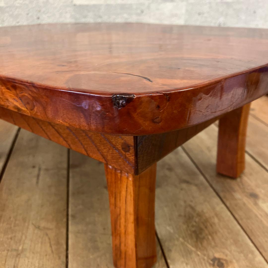 昭和レトロ 木製 一枚板 折りたたみ式 座卓 ちゃぶ台 ミニテーブル ミニ台