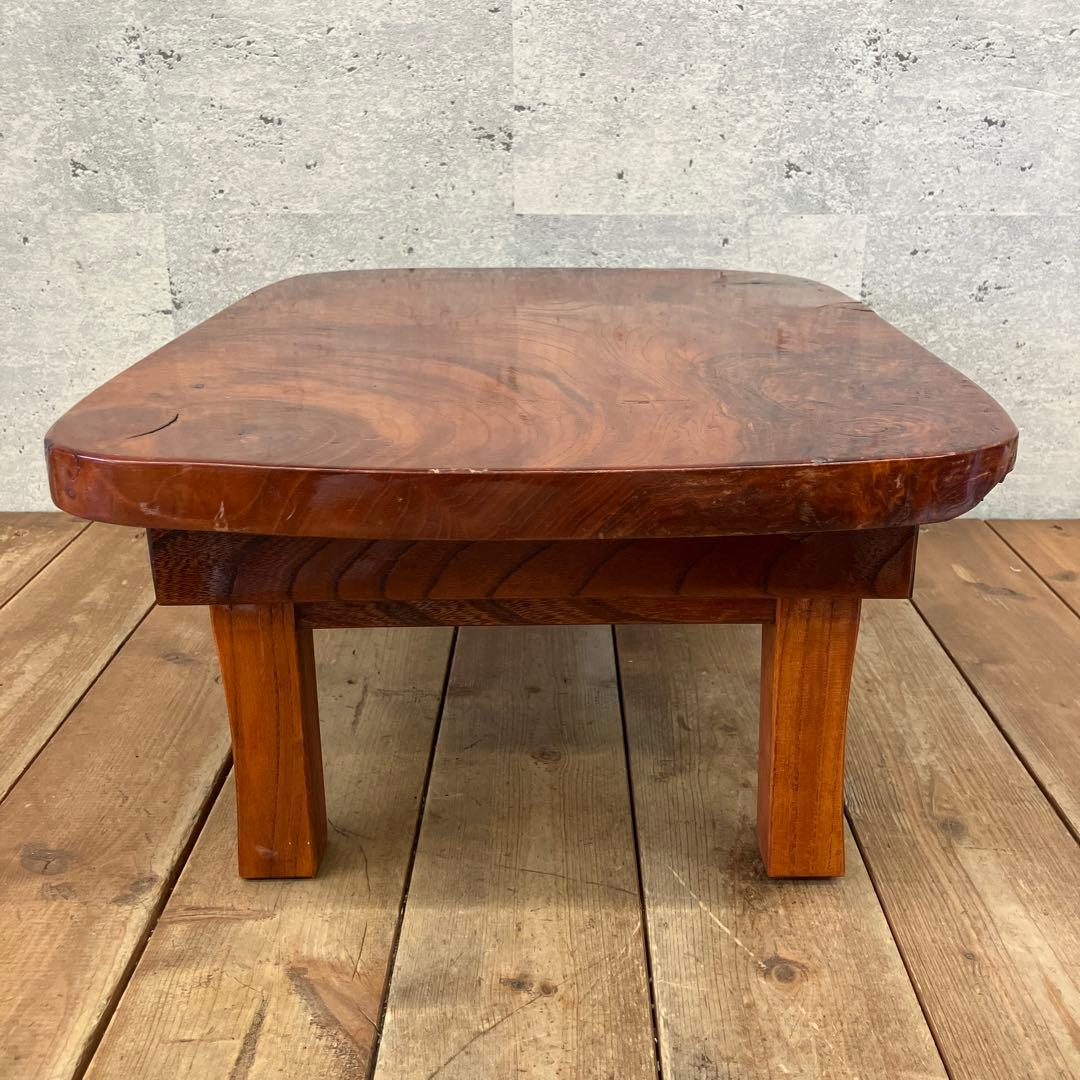 昭和レトロ 木製 一枚板 折りたたみ式 座卓 ちゃぶ台 ミニテーブル ミニ台