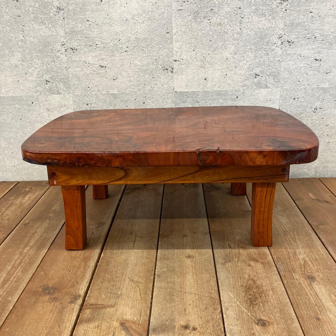 昭和レトロ 木製 一枚板 折りたたみ式 座卓 ちゃぶ台 ミニテーブル ミニ台