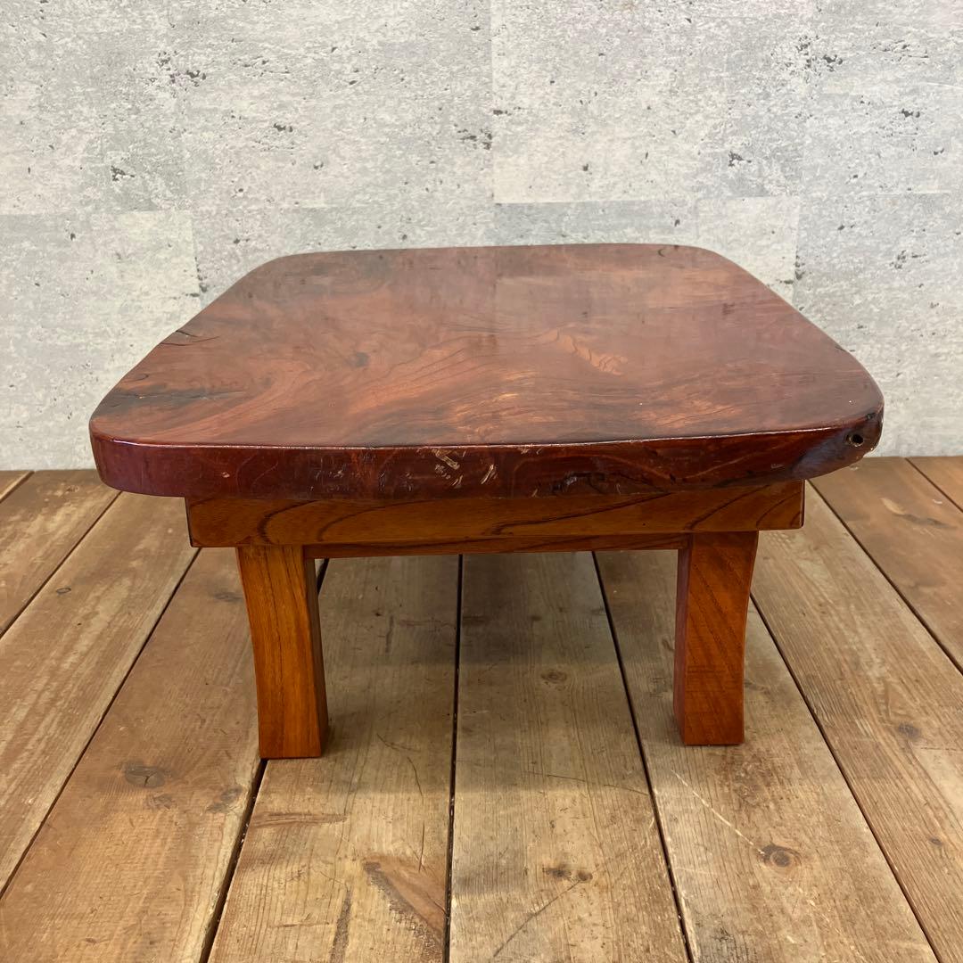 昭和レトロ 木製 一枚板 折りたたみ式 座卓 ちゃぶ台 ミニテーブル ミニ台