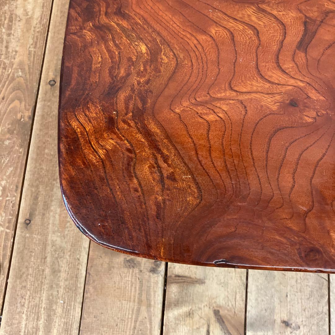 昭和レトロ 木製 一枚板 折りたたみ式 座卓 ちゃぶ台 ミニテーブル ミニ台