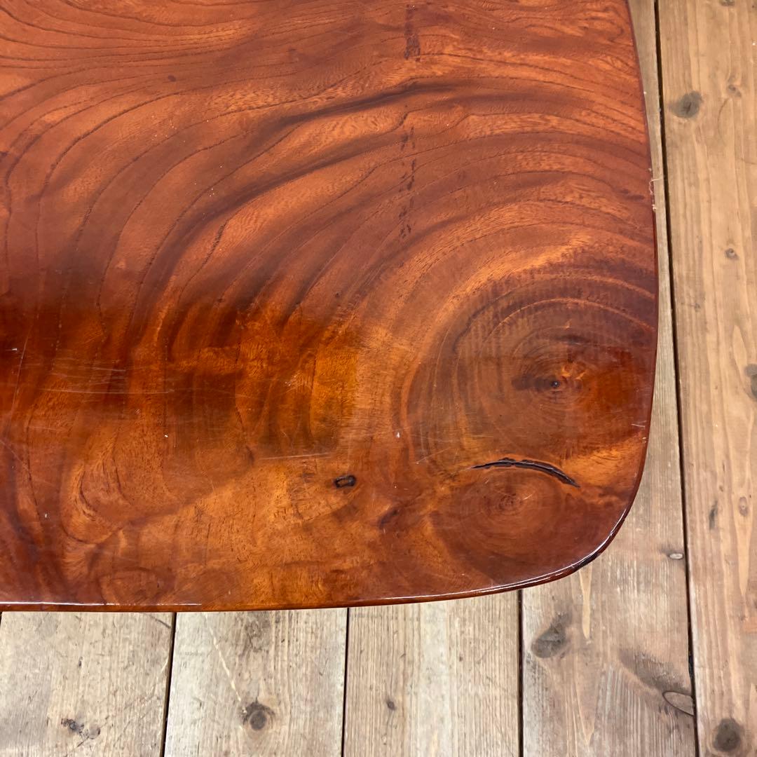 昭和レトロ 木製 一枚板 折りたたみ式 座卓 ちゃぶ台 ミニテーブル ミニ台