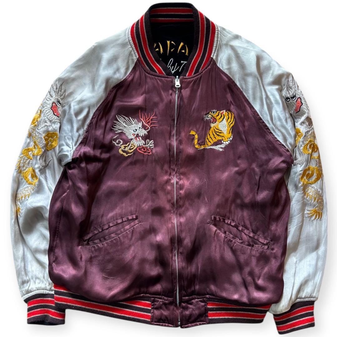 HOUSTON 別珍 サテン リバーシブル スカジャン スーベニアジャケット L