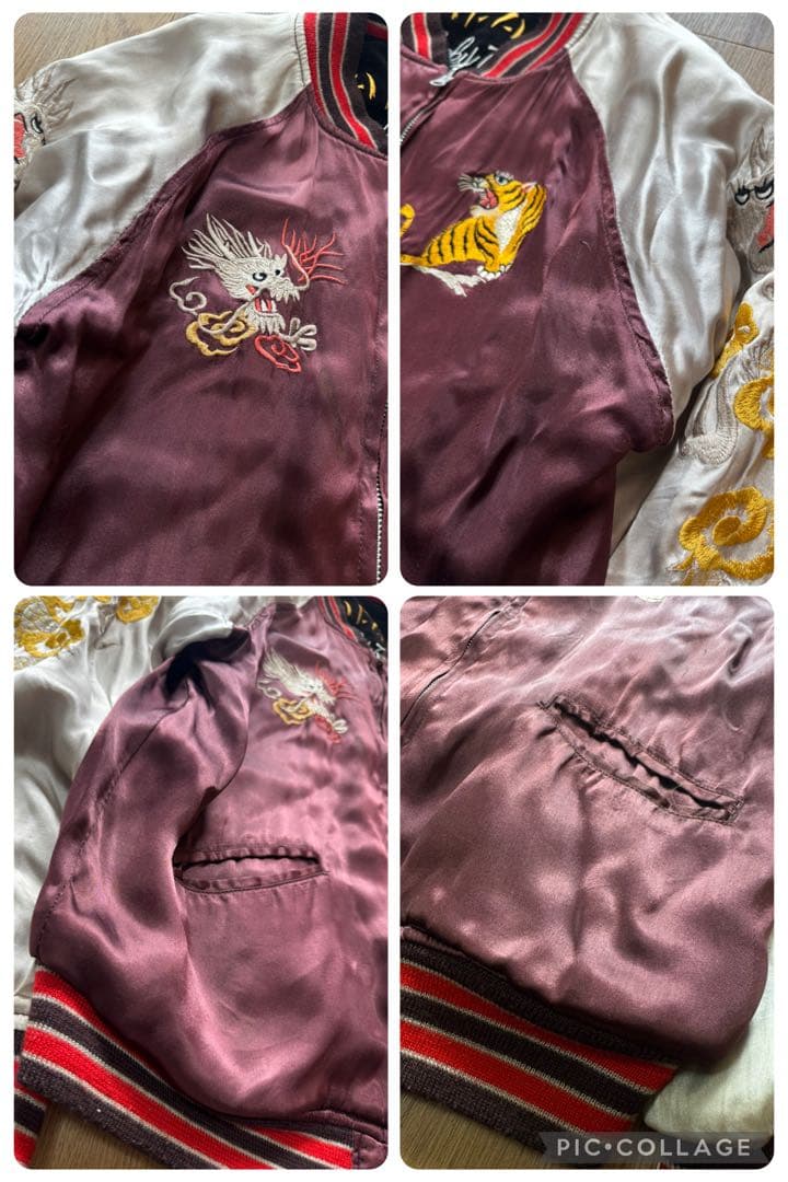 HOUSTON 別珍 サテン リバーシブル スカジャン スーベニアジャケット L