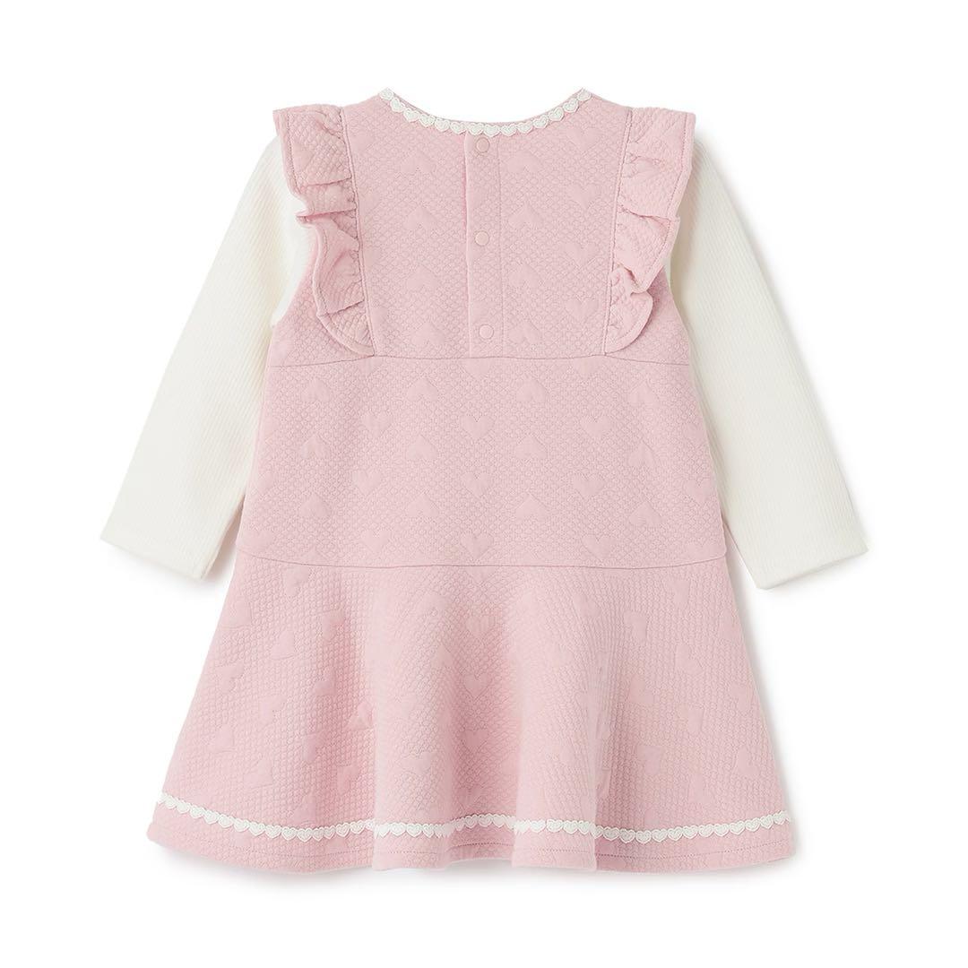 ウサギアップリケ　ハートジャガードワンピース メゾピアノ 90cm