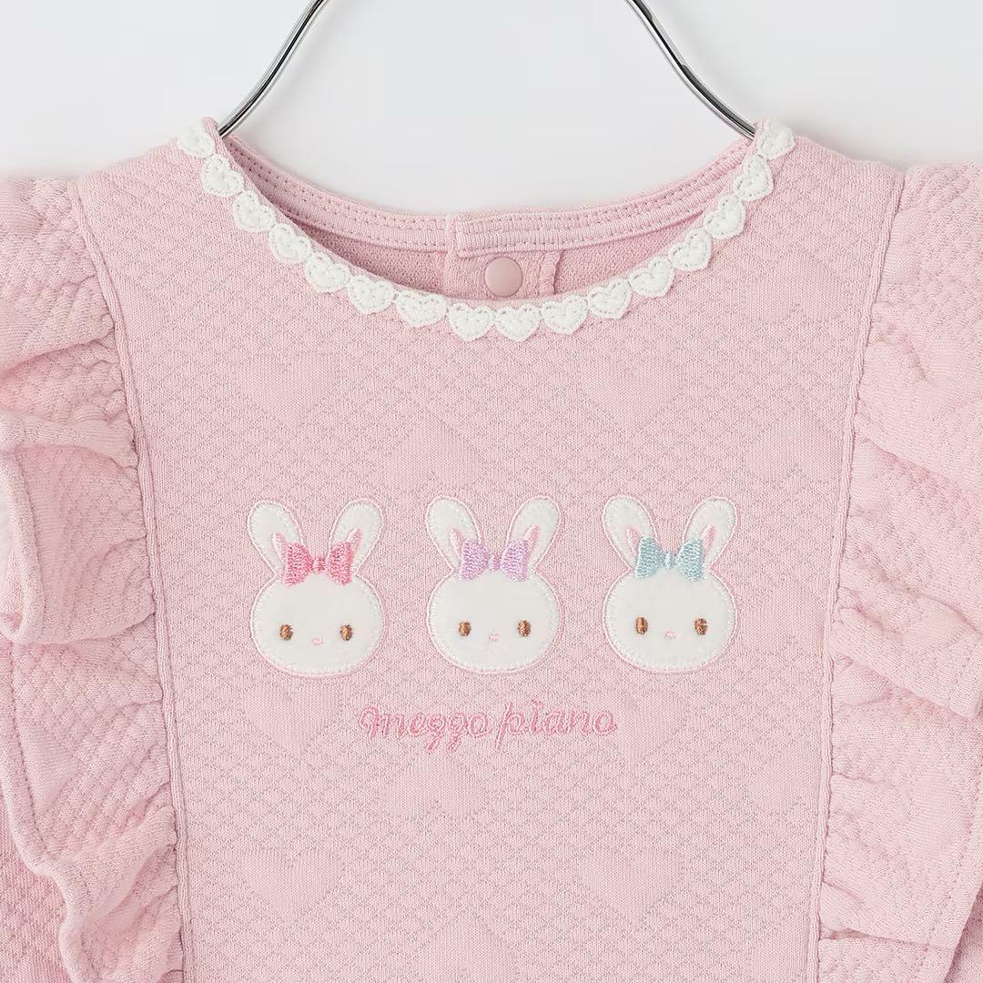 ウサギアップリケ　ハートジャガードワンピース メゾピアノ 90cm