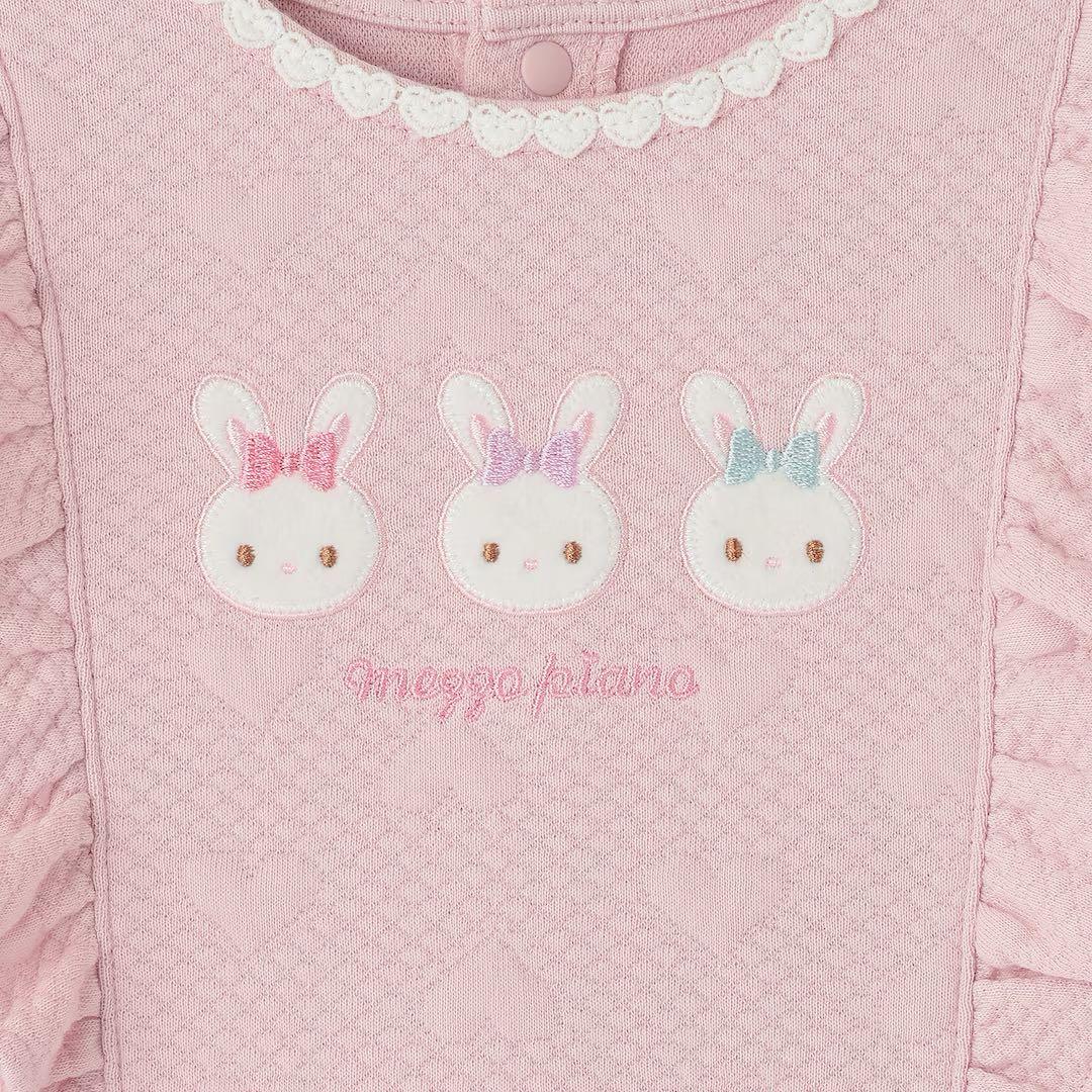 ウサギアップリケ　ハートジャガードワンピース メゾピアノ 90cm