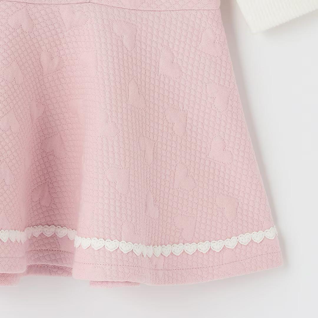 ウサギアップリケ　ハートジャガードワンピース メゾピアノ 90cm