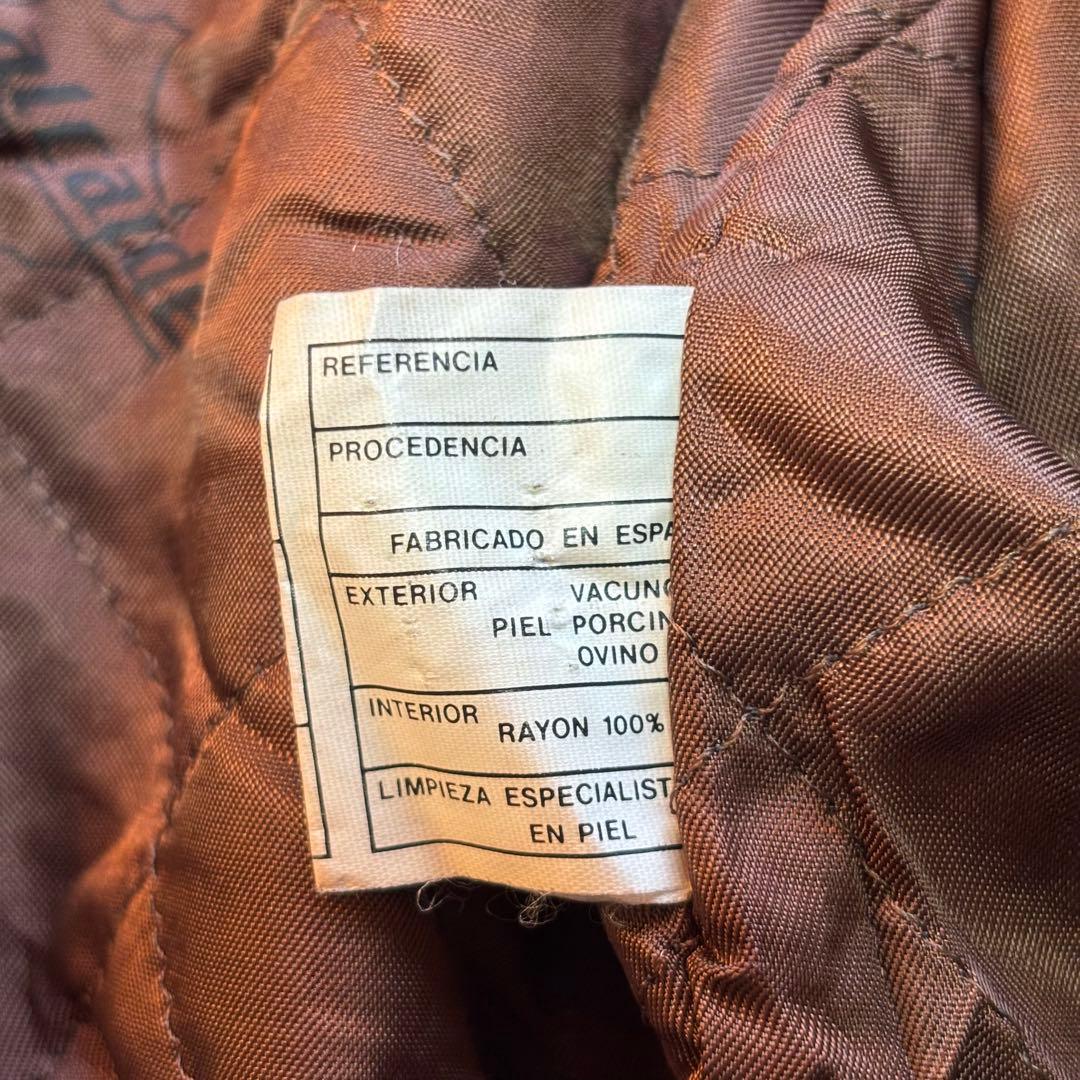 【ユーロビンテージ】レザージャケット 短丈 ブラック 襟付き 黒 ブルゾン