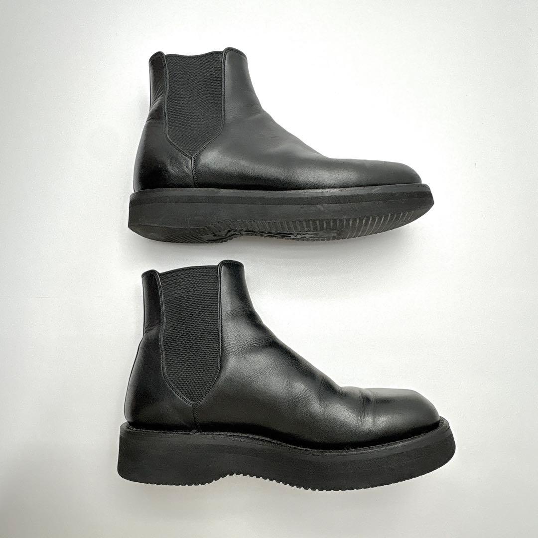 オーラリー　レザースクエアブーツ　サイドゴアブーツ　２３ｃｍ　ブラック