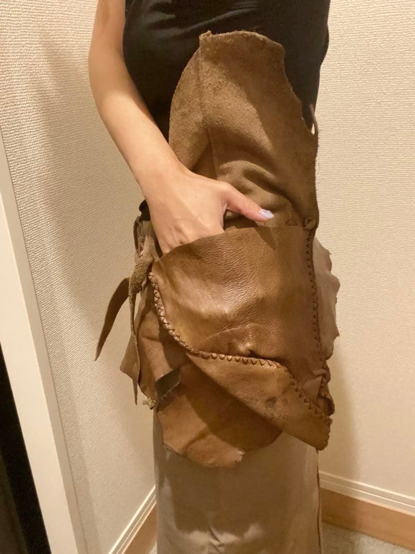 本革 レザー ブラウン ウエストポーチ ヒップバッグ ボヘミアン ギャル 海外