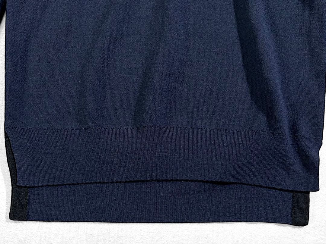 極美品 AP STUDIO ウール100% クルーネックニット ネイビー 上質