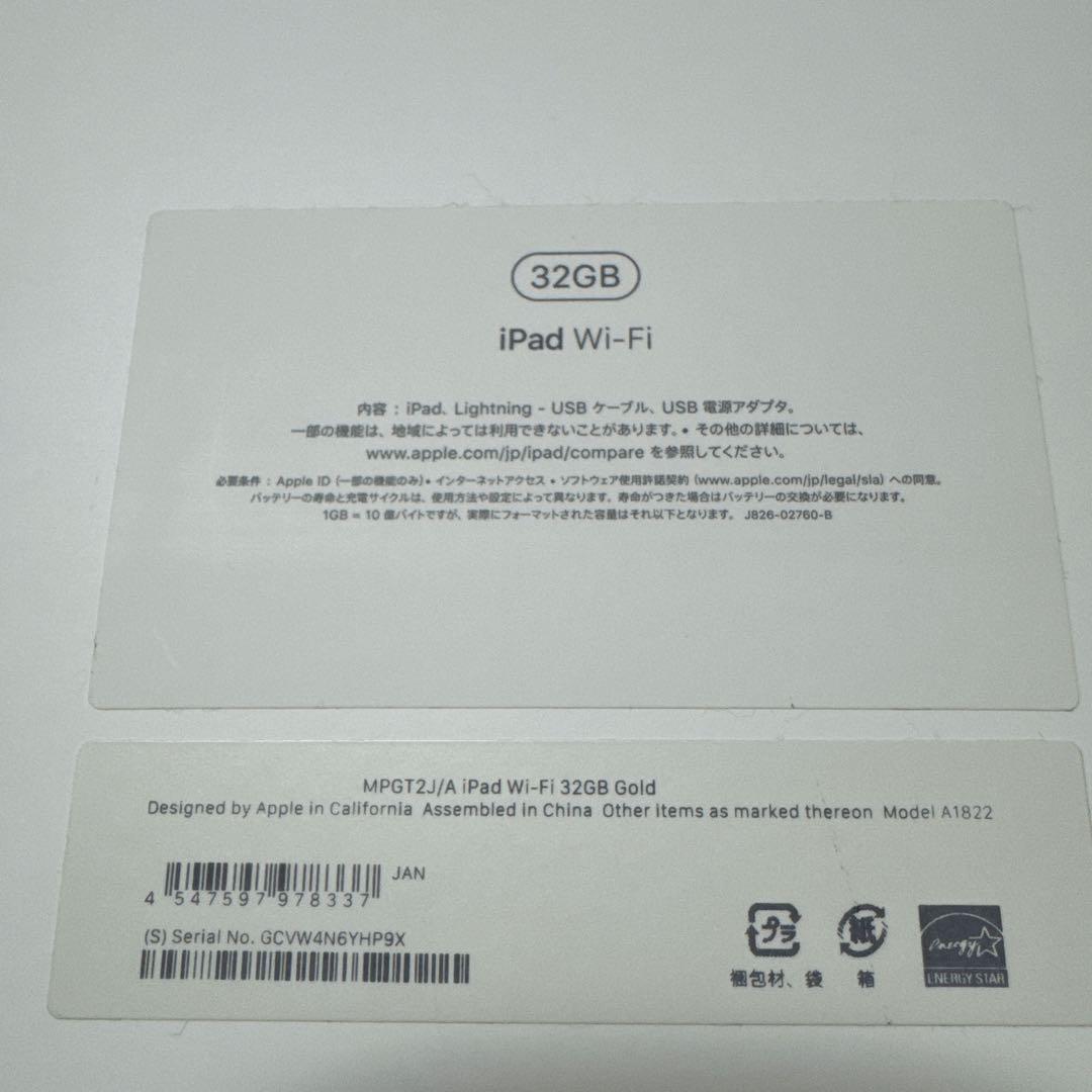 Apple iPad ゴールド 本体　32GB Wi-Fiモデル