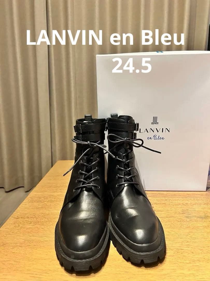 LANVIN en Bleu レースアップブーツ24、5