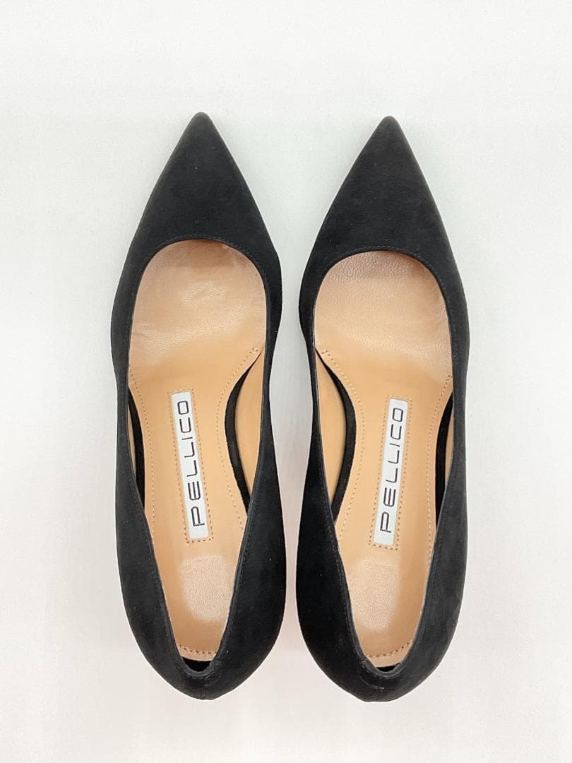 【新品】PELLICO スエードポインテッドトゥパンプス ブラック 34.5