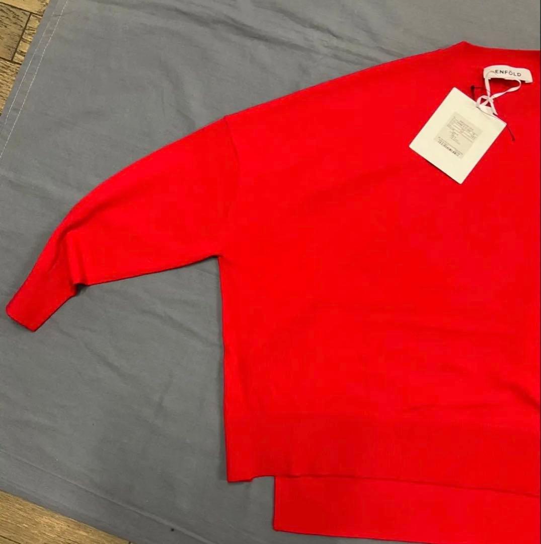 ENFOLD エンフォルド スリット ドロップショルダー オーバー ニット