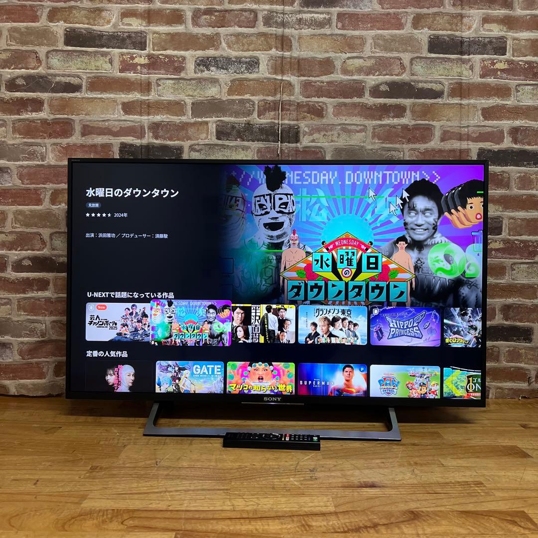 SONY 43V型 4K 液晶テレビ BRAVIA KJ-43X8000E