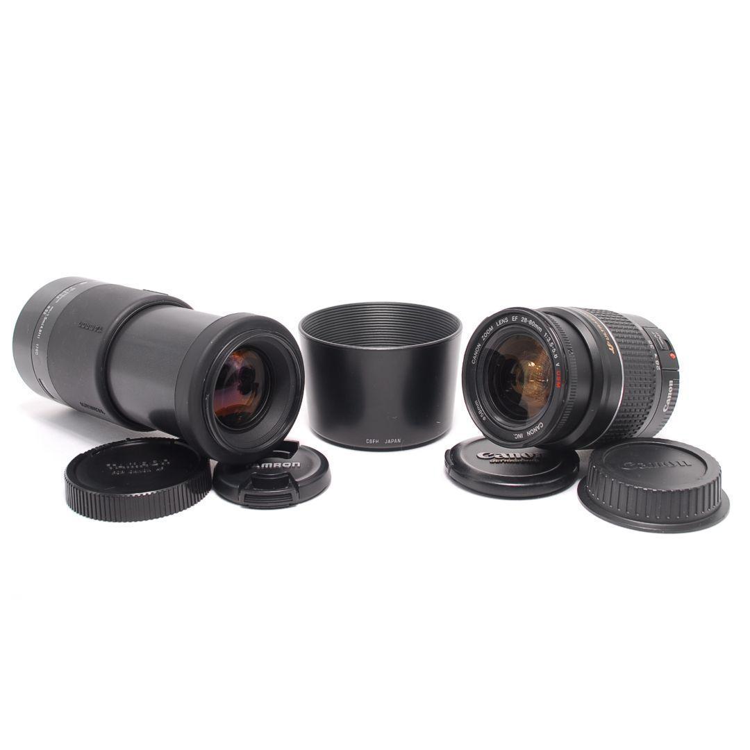 ❤即購入1000円OFF❤ キャノン Kiss F 望遠 ダブルレンズ 超軽量