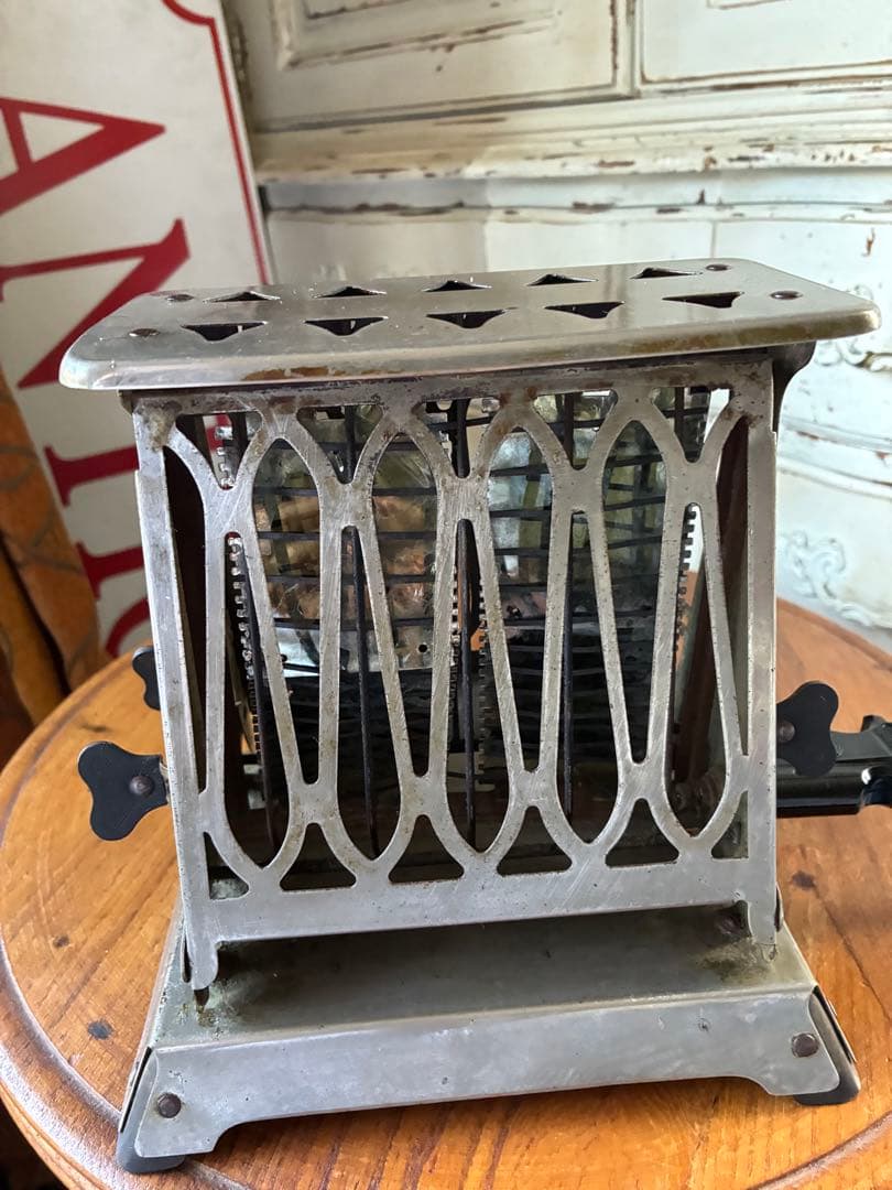 アンティーク　トースター　メタリック　美しい　メタルトースター　アメリカ30年代