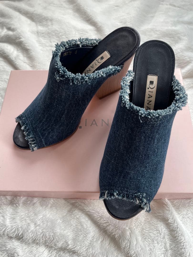 【新品】DIANAデニムウェッジミュール