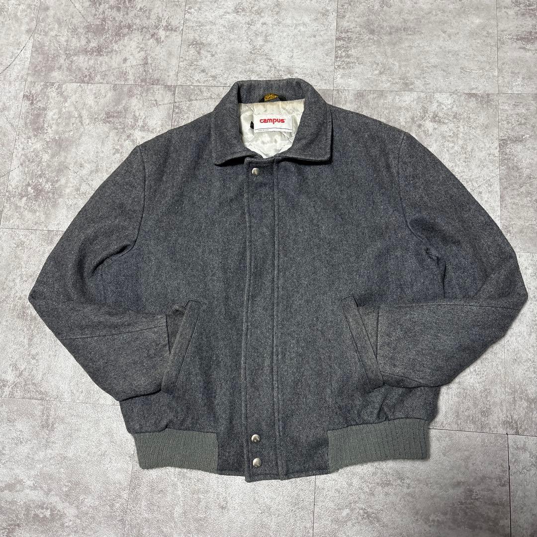 80s vtg campus USA製　wool bomber jacket